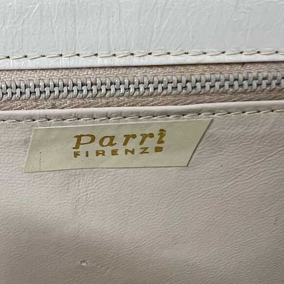 Vintage Parri’s Firenze Cream Leather Clutch Shoulder Bag Envelope Classic - Picture 12 of 12